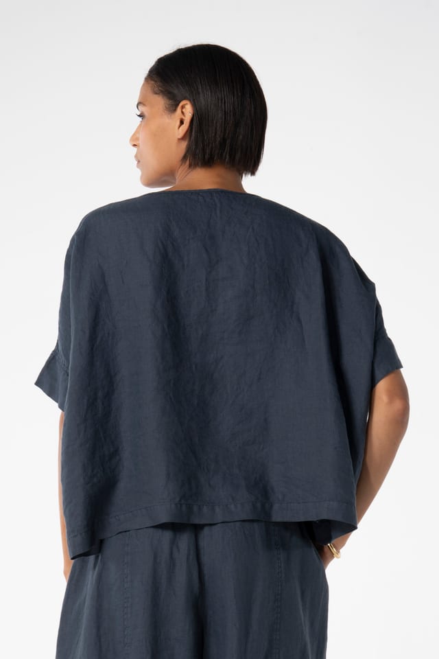 Blouse 641 - Pure linen - 472DEW - 10260110619