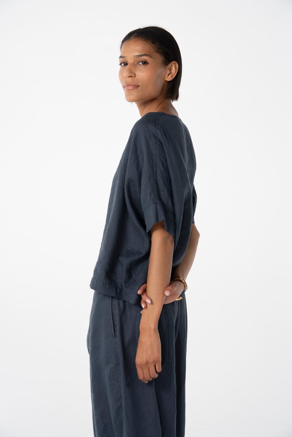 Blouse 641 - Pure linen - 472DEW - 10260110619