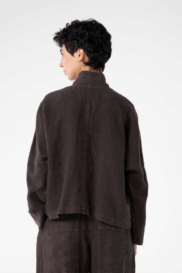 Jacket 606 - Heavy linen - 480SHALE - 10260110621