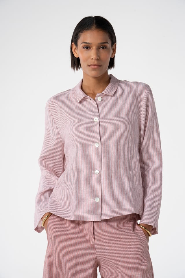 Jacket 608 - Linen stripes variations - 261PICANTE - 10260110623