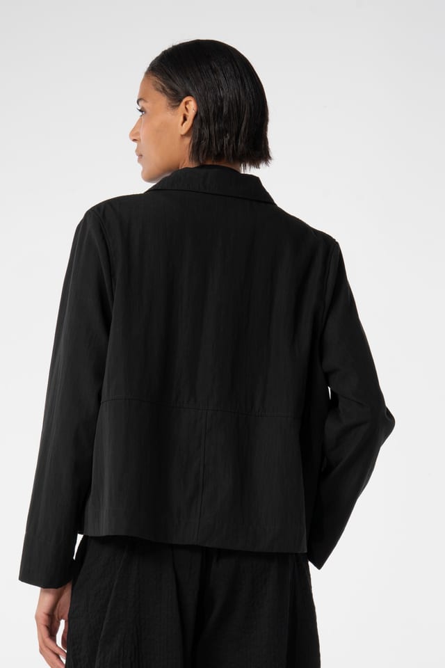 Jacket 609 - Subtle shiny lyocell blend - 990BLACK - 10260110624