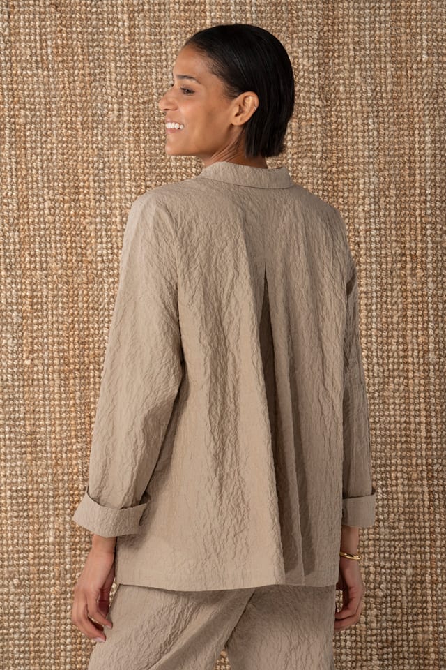 Jacket 610 - Chambray seersucker - 840DUNE - 10260110625