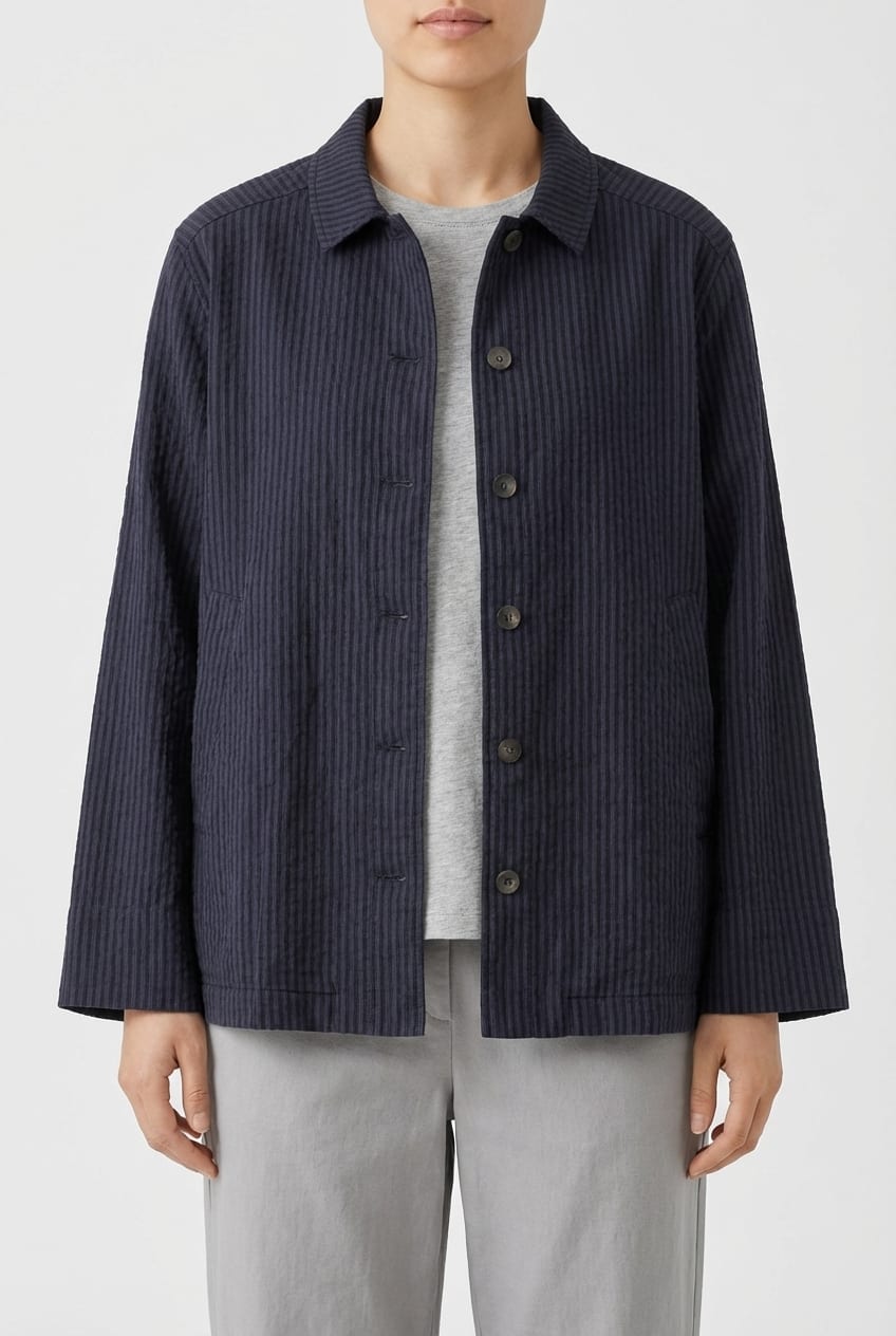 Jacket 611 - Mélange stripe - 490NAVY - 10260110626