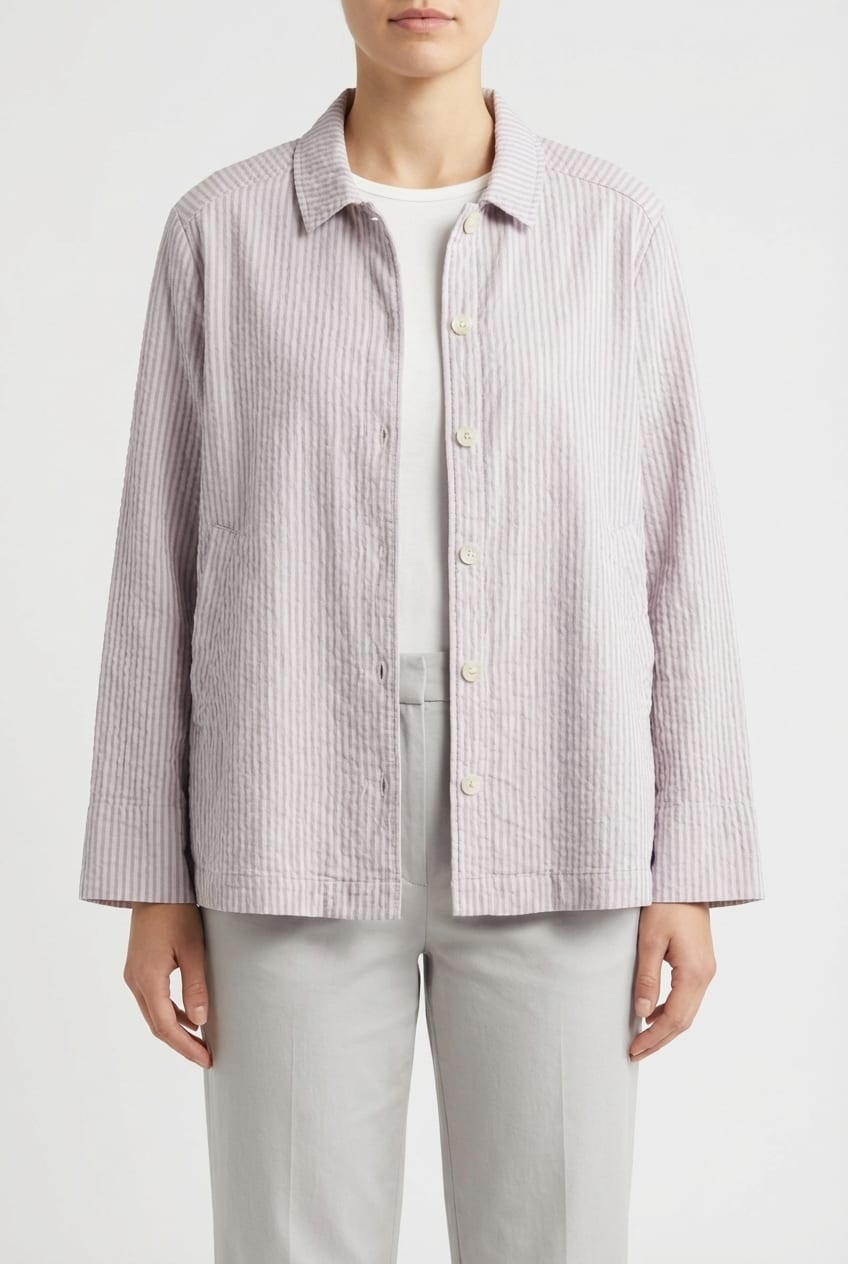 Jacket 611 - Mélange stripe - 920CHALK - 10260110626