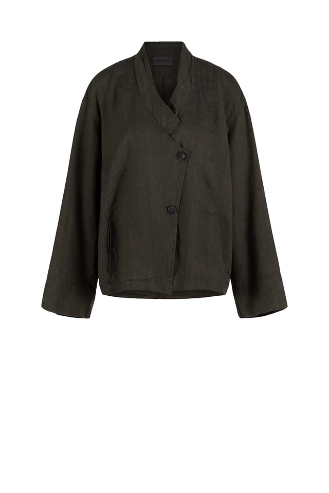 Jacket 612 wash - Blend of Delavé linen and cotton - 780PALMTREE - 10260110627