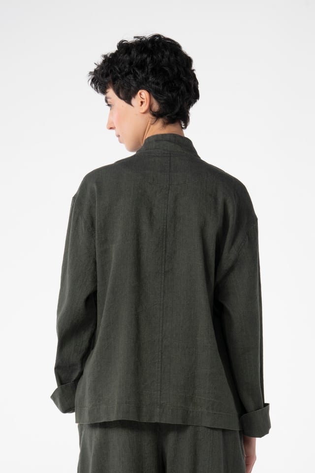 Jacket 612 wash - Blend of Delavé linen and cotton - 780PALMTREE - 10260110627