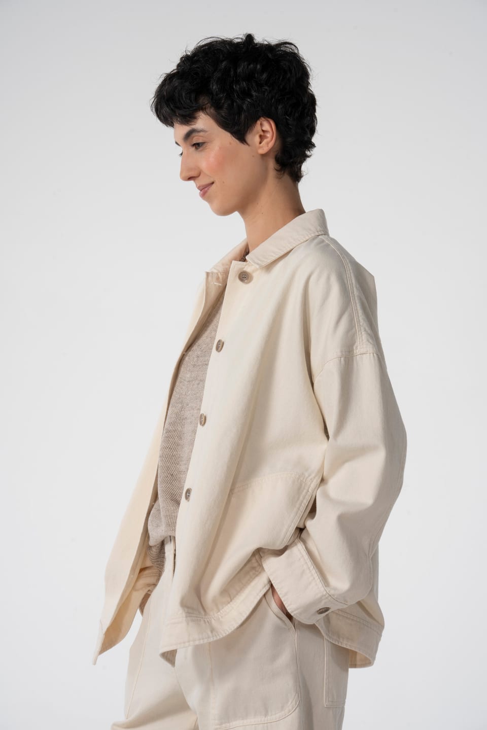 Jacket 615 wash - Undyed denim made from pure cotton - 120NETTLE - 10260110629