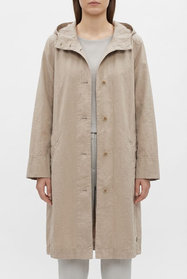 Coat 604 - Cotton linen twill - 122NETTLE - 10260110661