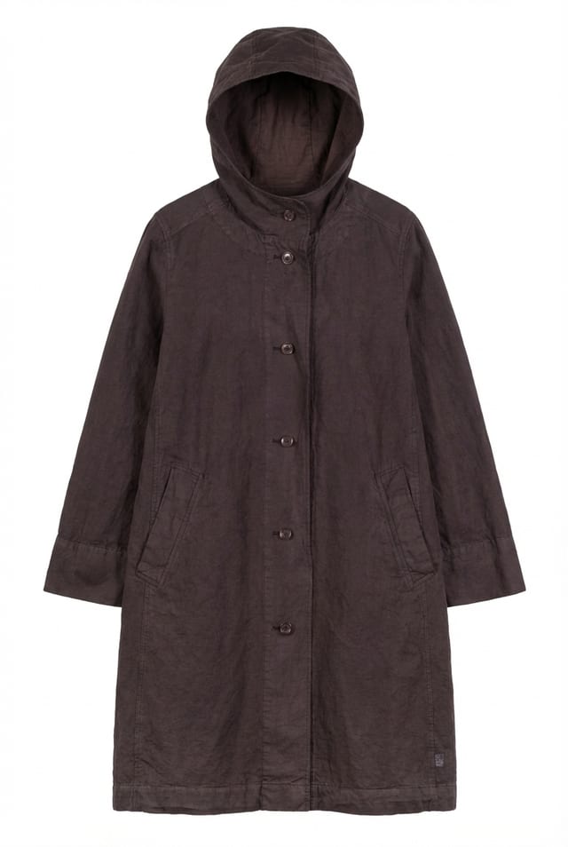 Coat 604 - Cotton linen twill - 480SHALE - 10260110661