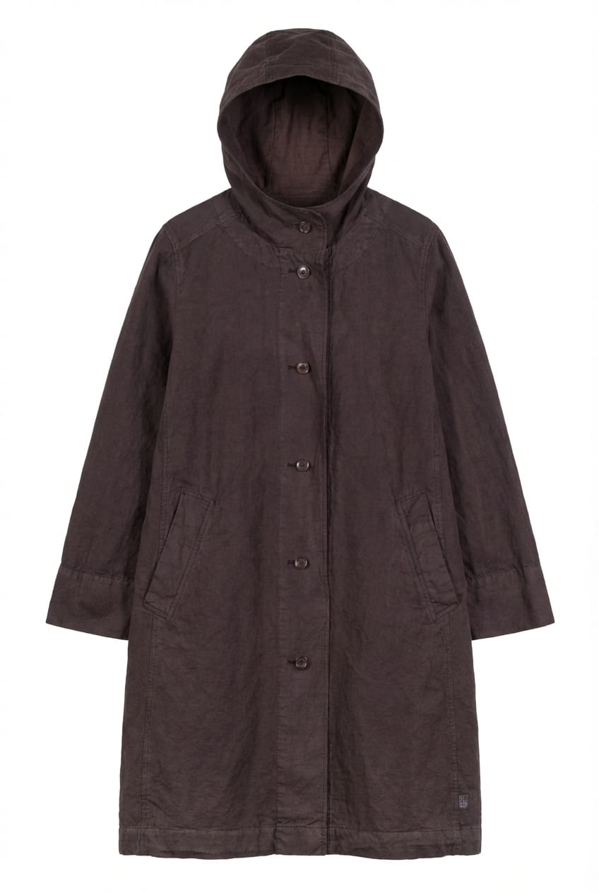 Coat 604 - Cotton linen twill - 480SHALE - 10260110661