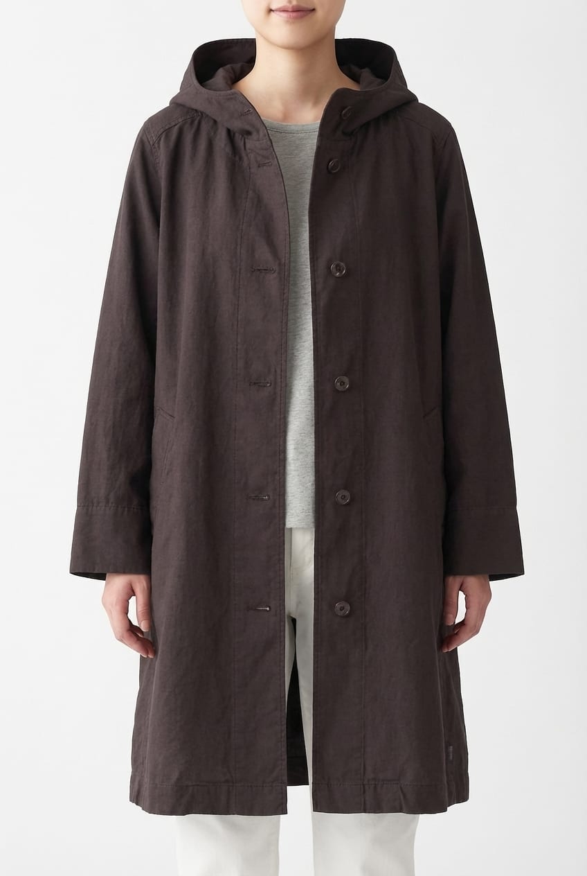 Coat 604 - Cotton linen twill - 480SHALE - 10260110661