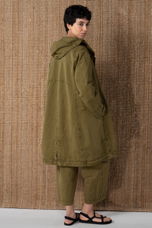 Coat 604 - Cotton linen twill - 742CANE - 10260110661