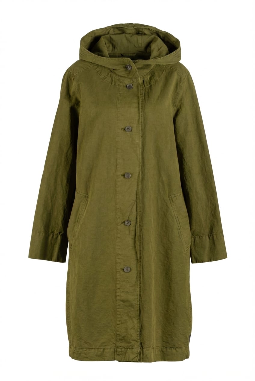 Coat 604 - Cotton linen twill - 772CACTUS - 10260110661