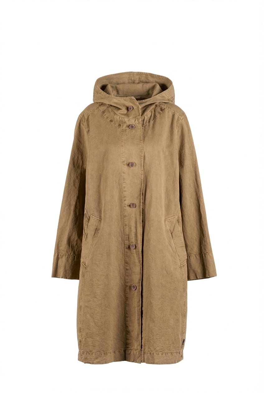 Coat 604 - Cotton linen twill - 842DUNE - 10260110661