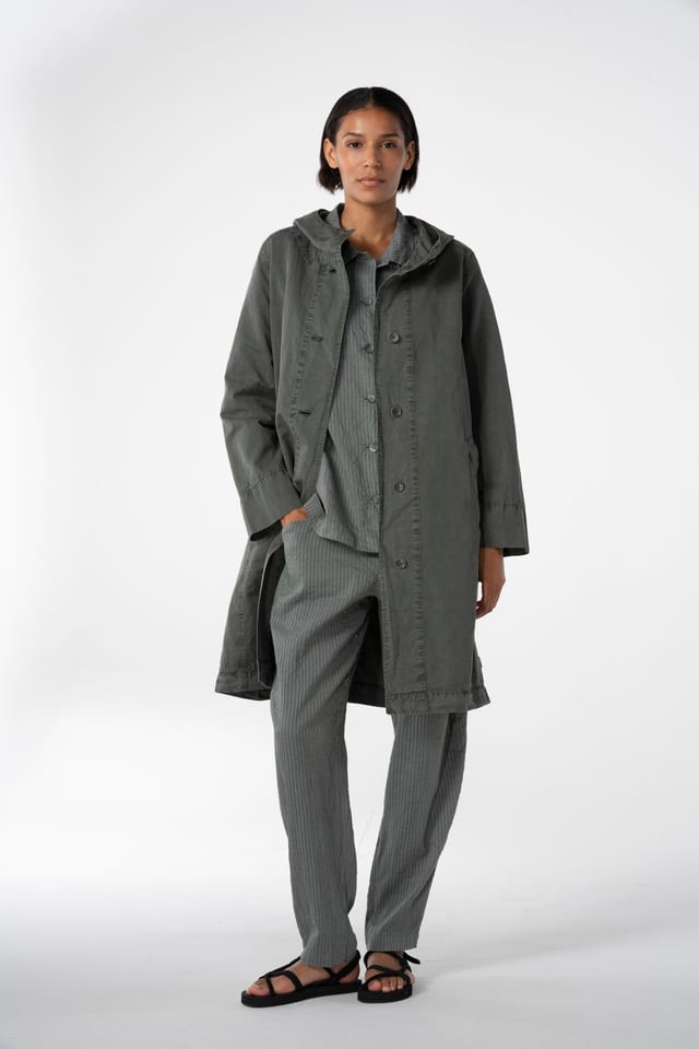 Coat 604 - Cotton linen twill - 952CAVE - 10260110661