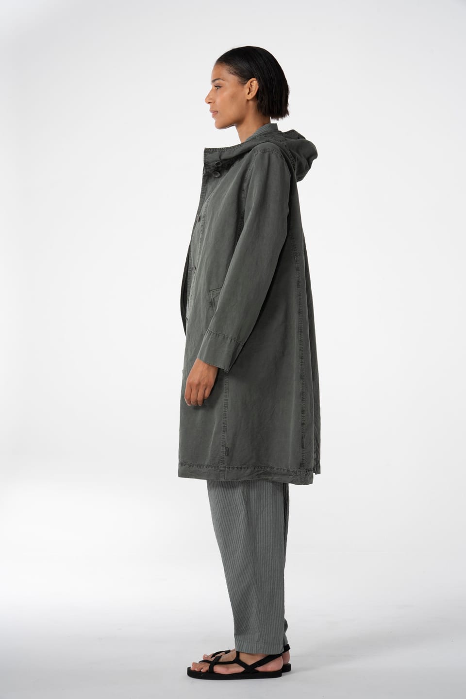 Coat 604 - Cotton linen twill - 952CAVE - 10260110661