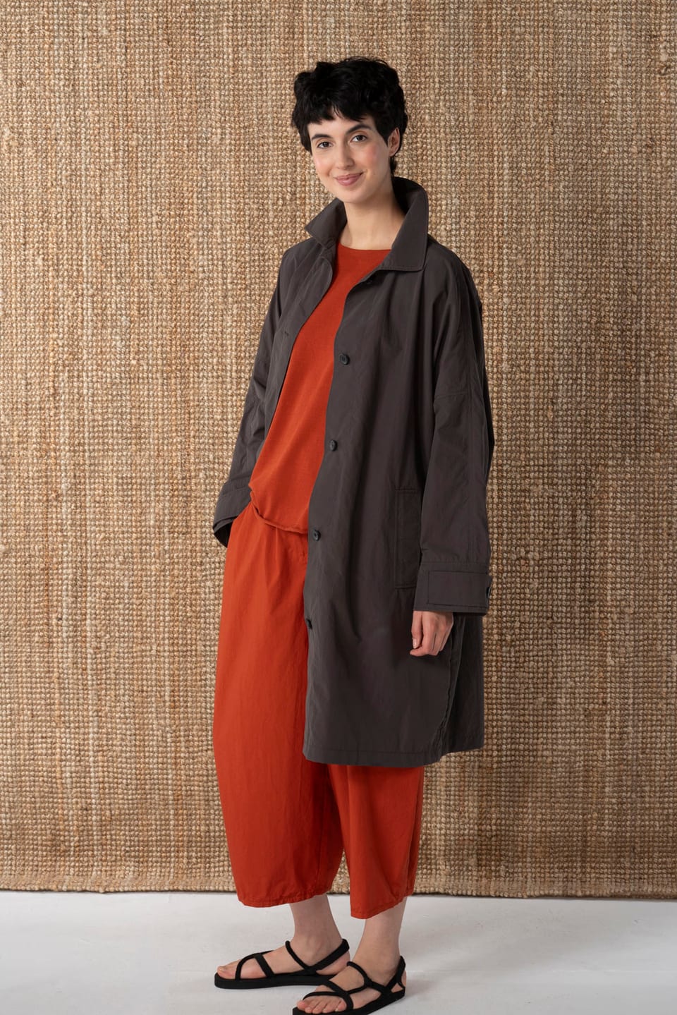 Coat 606 - Cotton blend with technical feel - 480SHALE - 10260110663