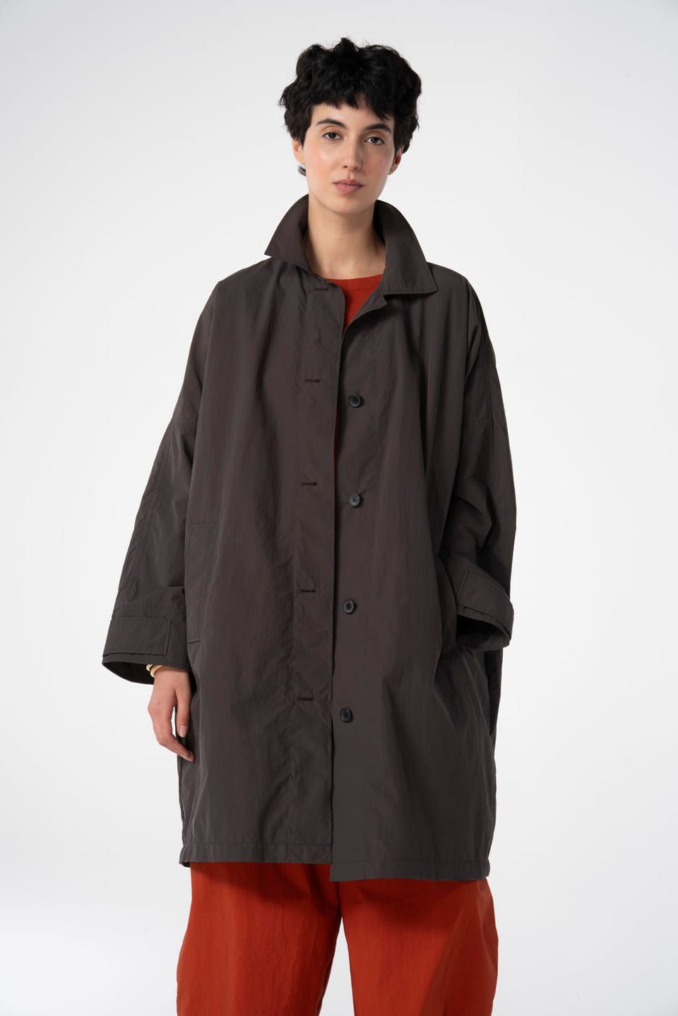 Coat 606 - Cotton blend with technical feel - 480SHALE - 10260110663