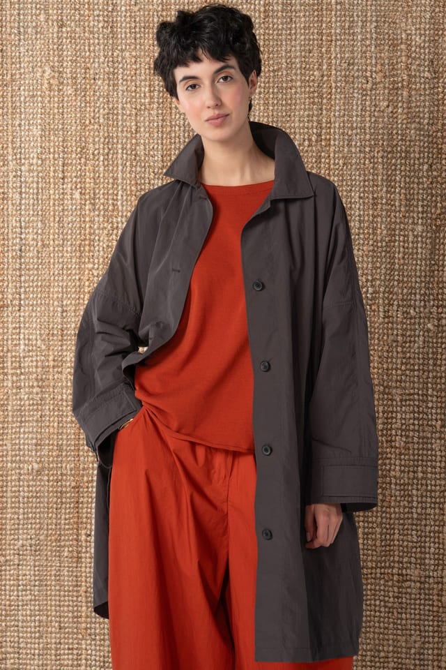 Coat 606 - Cotton blend with technical feel - 480SHALE - 10260110663