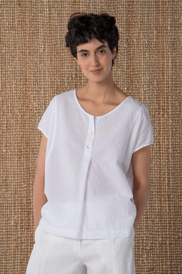 Top 602 - Baumwoll-Leinen Seersucker - 100WHITE - 10260110681
