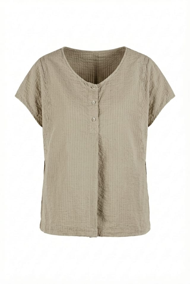 Top 602 - Cotton linen seersucker - 122NETTLE - 10260110681