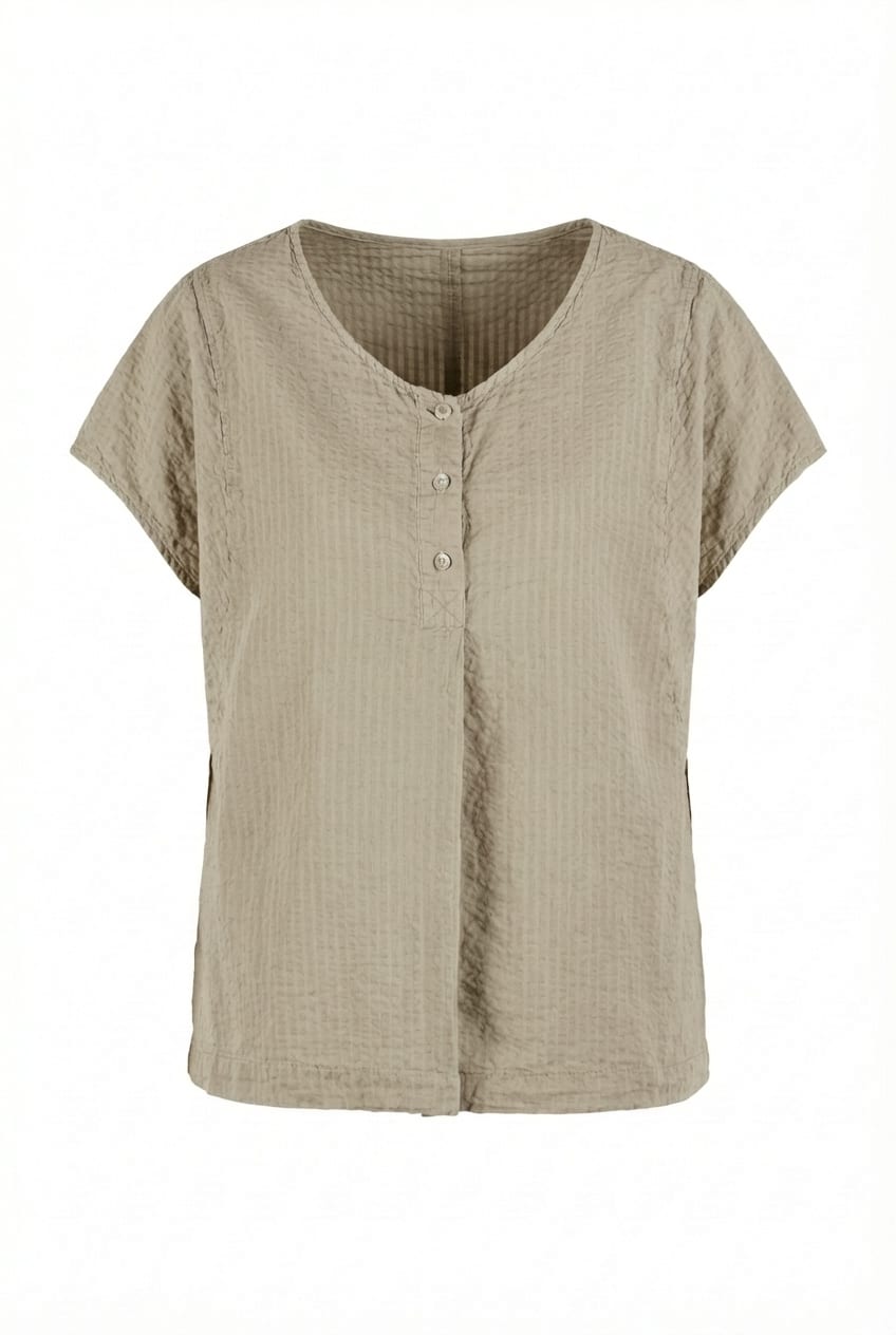 Top 602 - Cotton linen seersucker - 122NETTLE - 10260110681