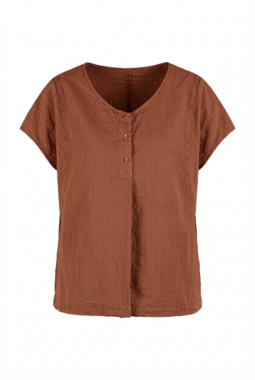 Top 602 - Cotton linen seersucker - 262PICANTE - 10260110681