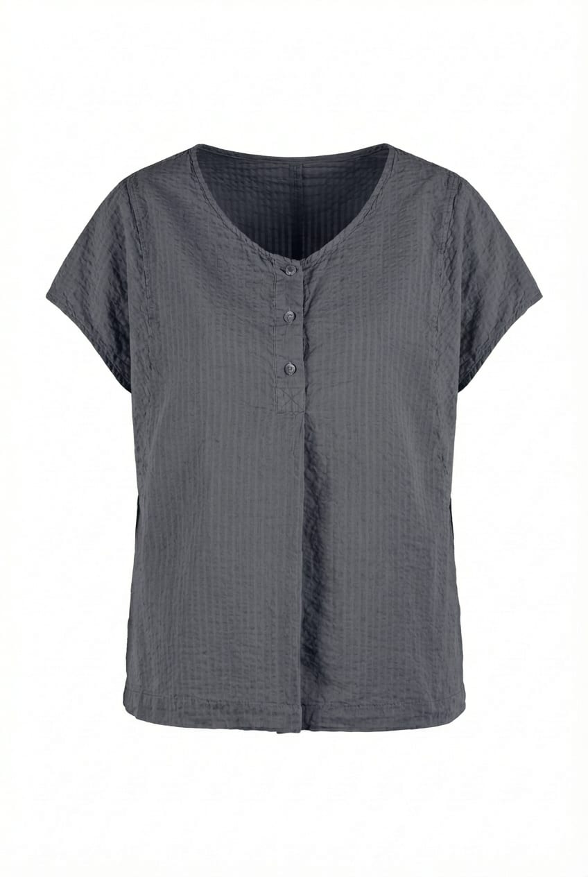 Top 602 - Cotton linen seersucker - 472DEW - 10260110681