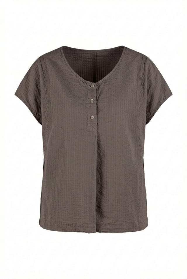 Top 602 - Cotton linen seersucker - 480SHALE - 10260110681
