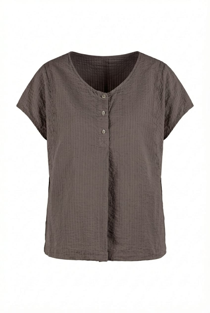 Top 602 - Cotton linen seersucker - 480SHALE - 10260110681