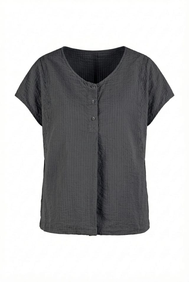 Top 602 - Cotton linen seersucker - 490NAVY - 10260110681