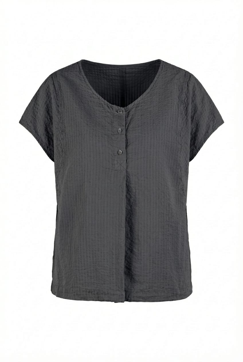 Top 602 - Cotton linen seersucker - 490NAVY - 10260110681