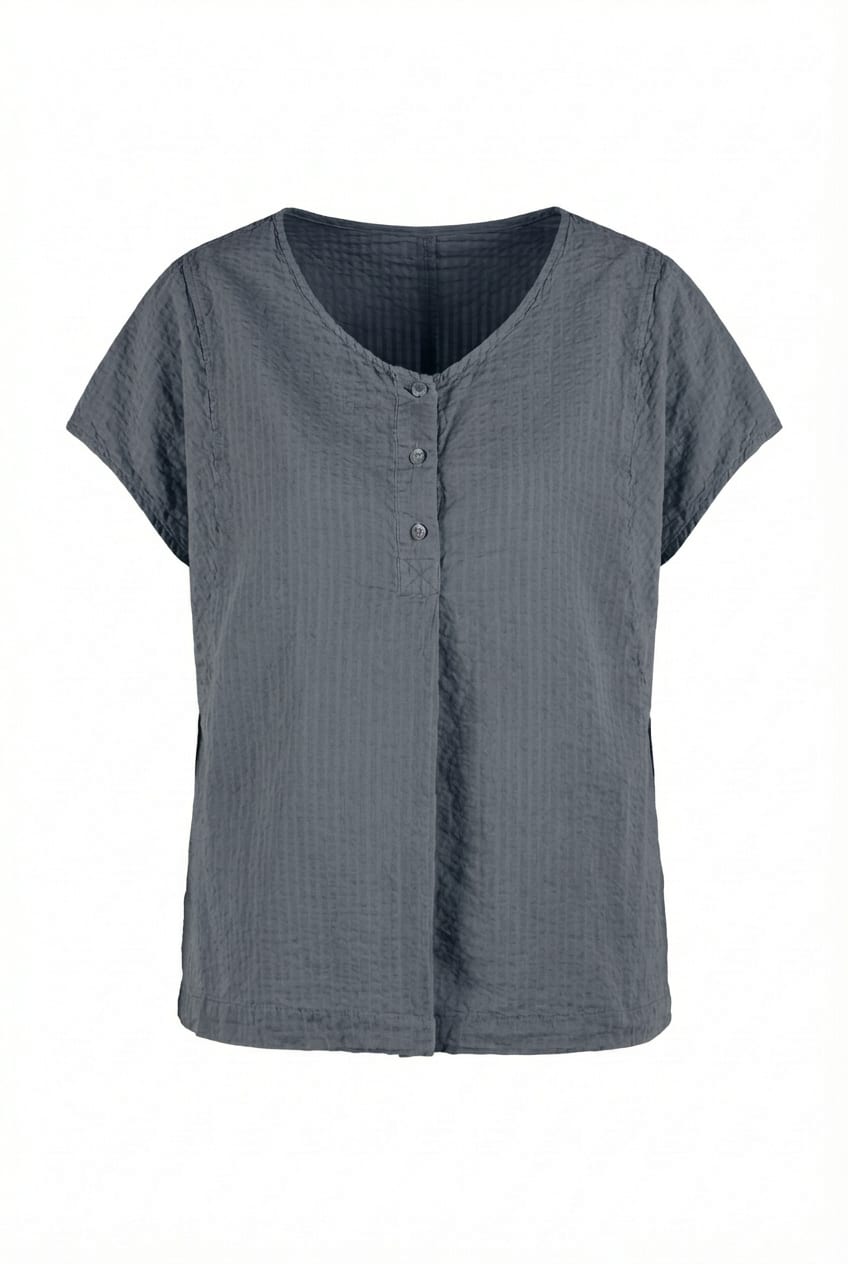 Top 602 - Cotton linen seersucker - 572DENIM - 10260110681