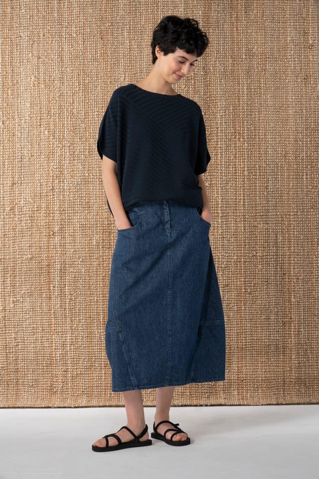 Skirt 603 wash - Organic cotton hemp denim - 570DENIM - 10260110685