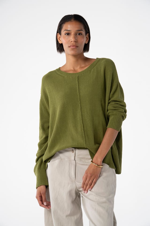 Pullover 610 - Cotton blend bouclé yarn - 770CACTUS - 10260110704