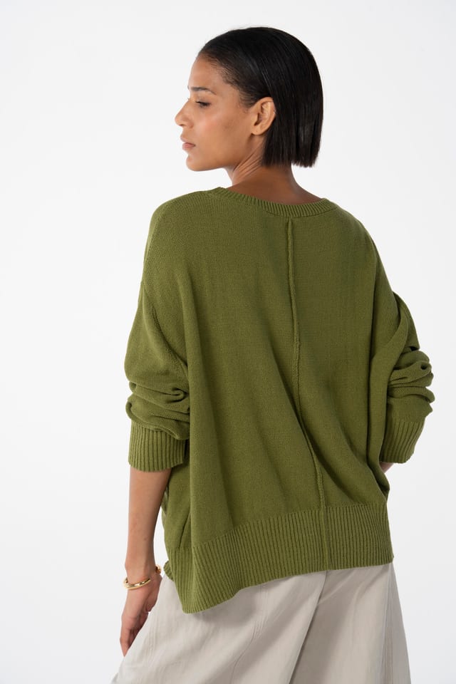 Pullover 610 - Cotton blend bouclé yarn - 770CACTUS - 10260110704