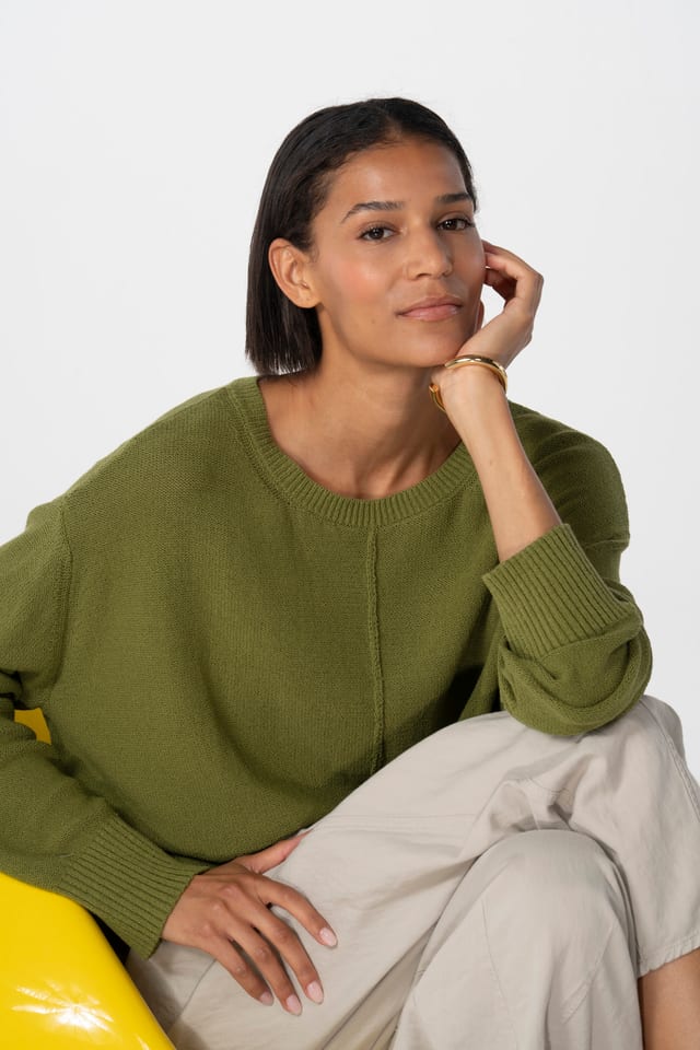 Pullover 610 - Bouclé-garen van een katoenmix - 770CACTUS - 10260110704
