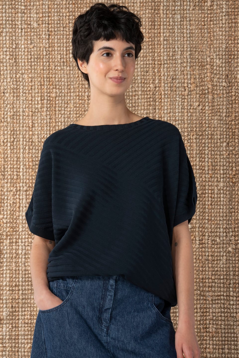 Pullover 614 - Pure cotton - 490NAVY - 10260110708