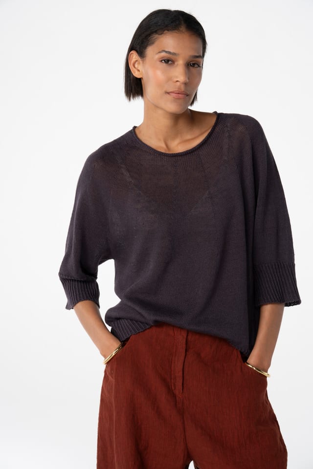 Pullover 617 - Linen cotton blend - 480SHALE - 10260110711