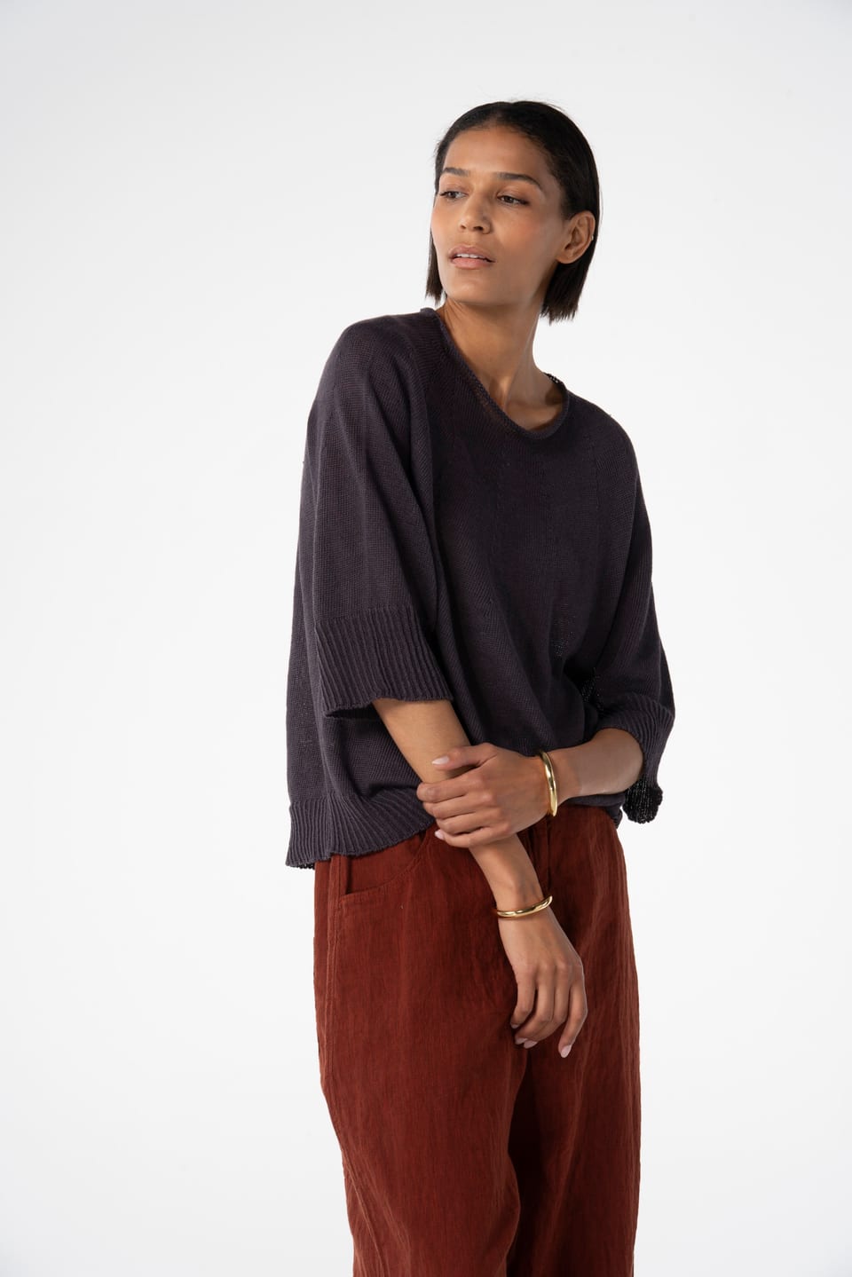 Pullover 617 - Linen cotton blend - 480SHALE - 10260110711