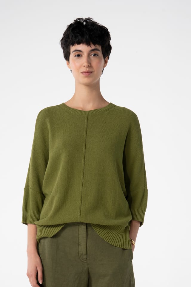 Pullover 623 - Cotton blend bouclé yarn - 770CACTUS - 10260110717