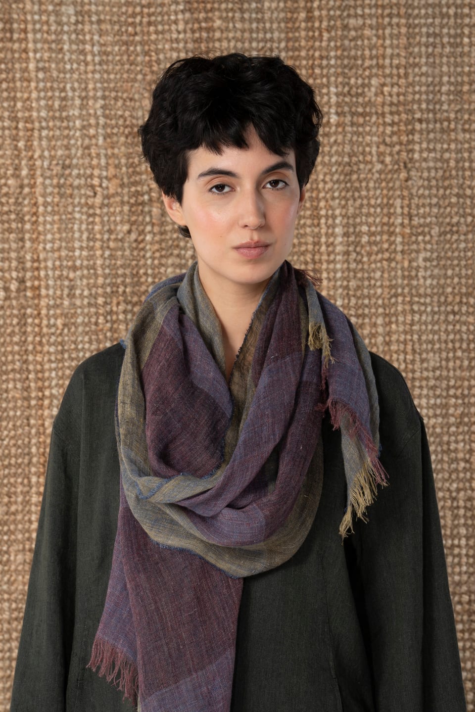Scarf 601 - Pure linen - 480SHALE - 10260110901