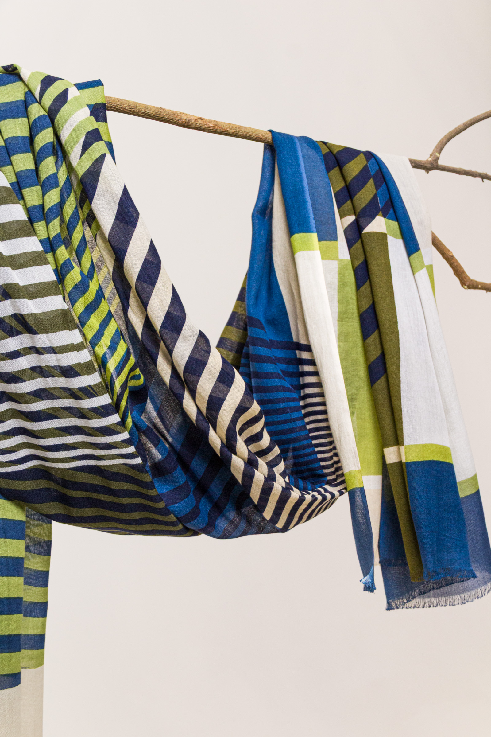 Scarf 602 Green Cotton modal blend