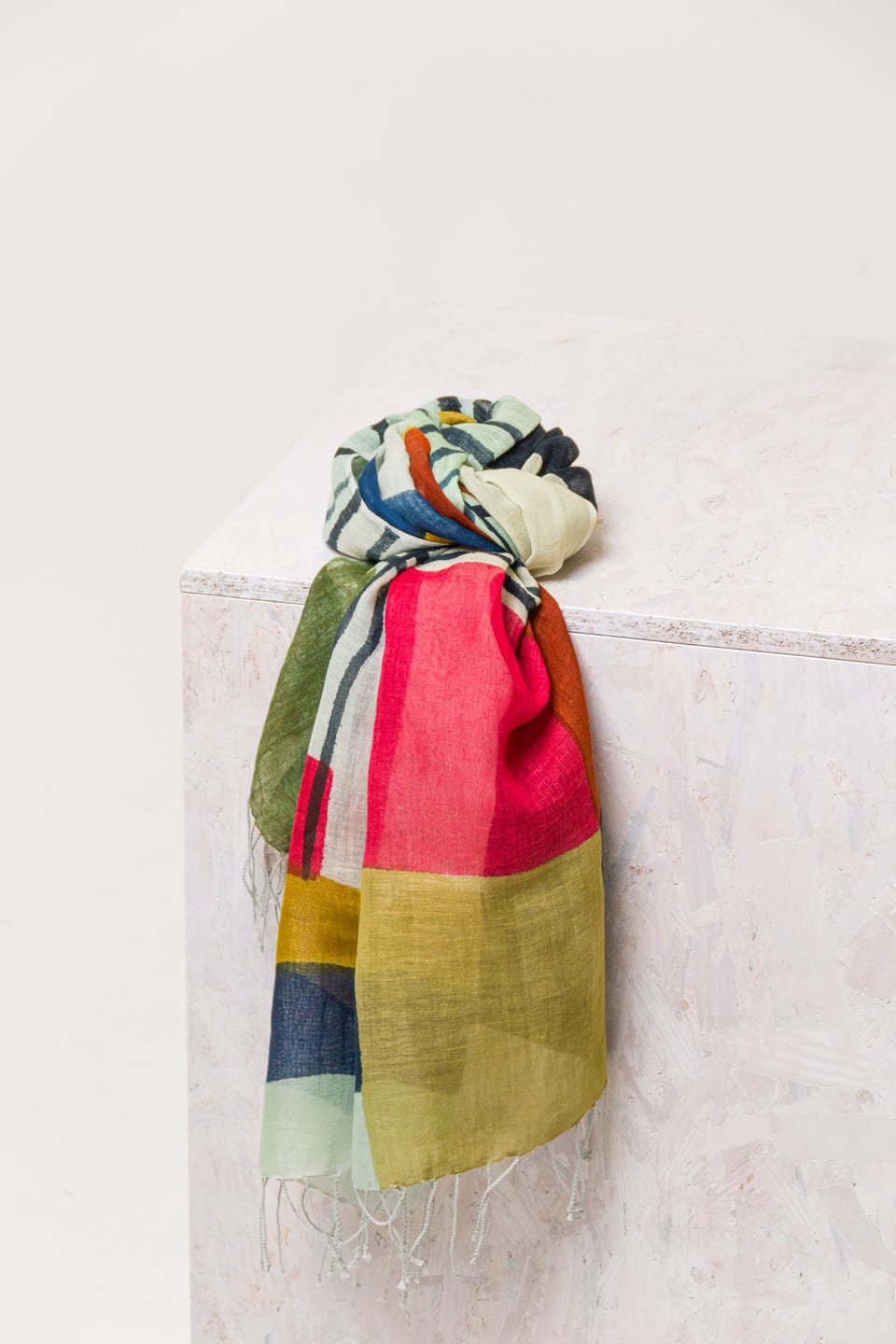 Scarf 607 - Linen cotton blend - 620POOL - 10260110907
