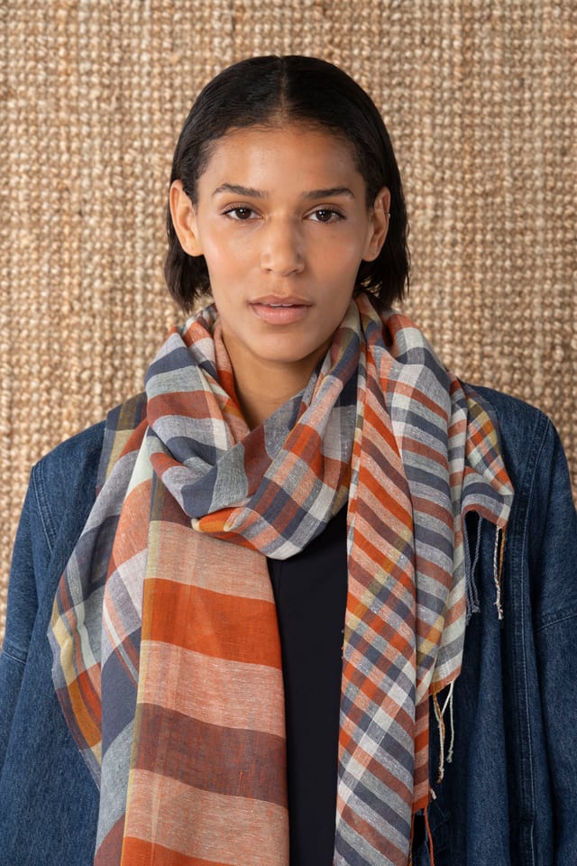Scarf 613 - Linen cotton blend - 470DEW - 10260110913