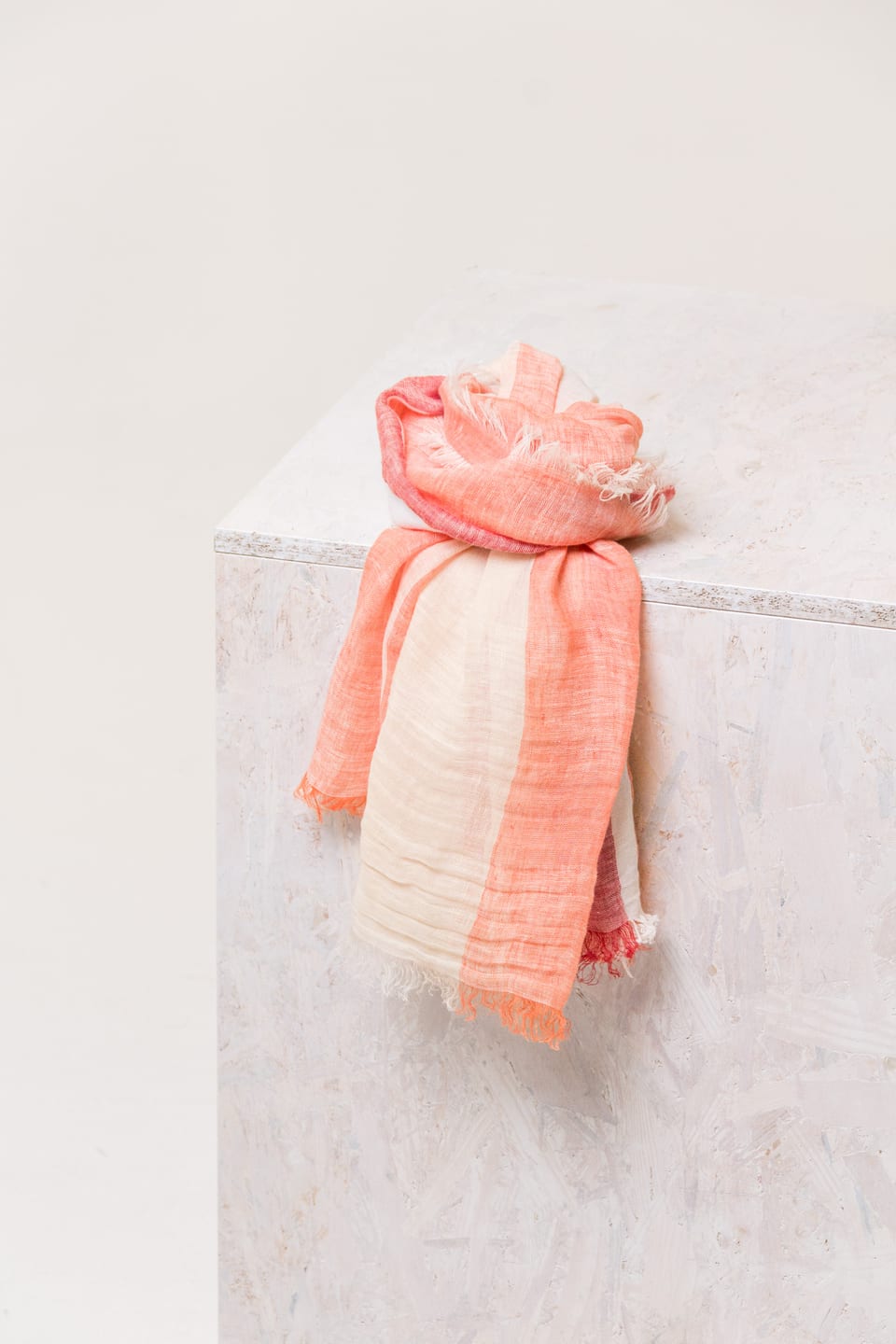 Scarf 614 - Linen cotton blend - 230RUST - 10260110914