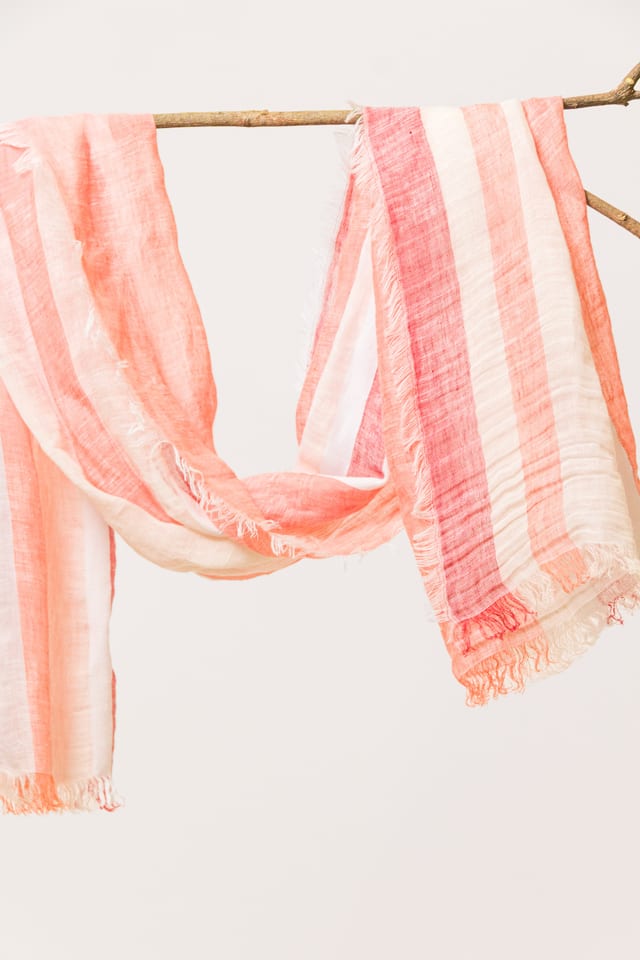 Scarf 614 - Linen cotton blend - 230RUST - 10260110914