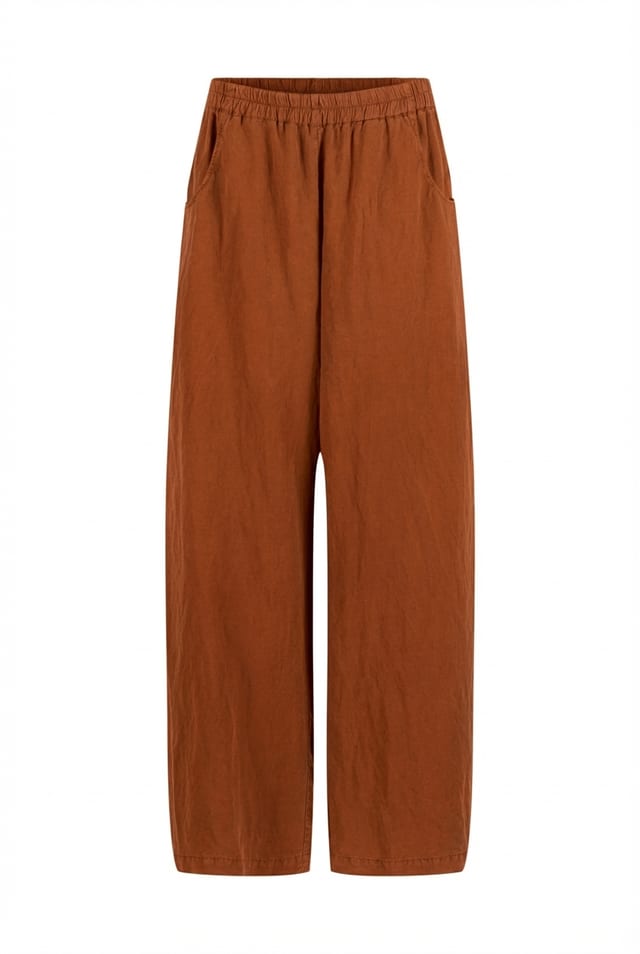 Trousers 604 - Lyocell linen blend - 232RUST - 60260110503