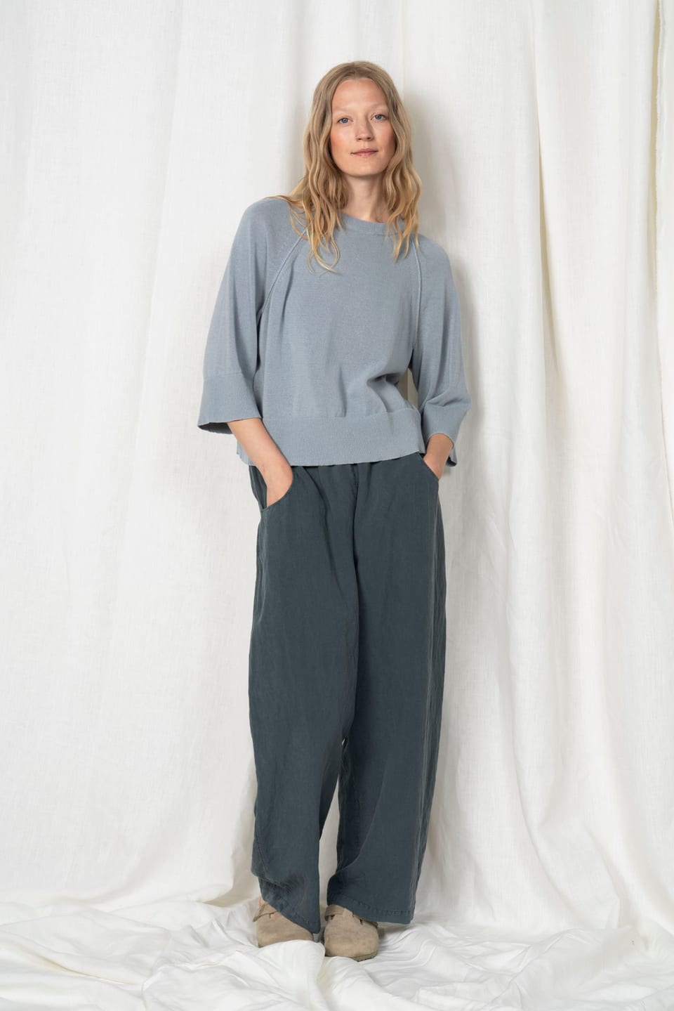 Kalhoty 604 - Lyocell linen blend - 462RIVER - 60260110503