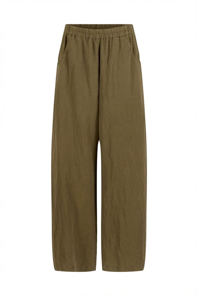 Trousers 604 - Lyocell linen blend - 760TAPENADE - 60260110503